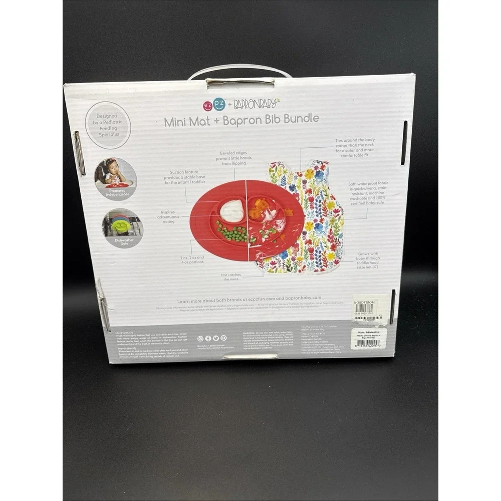 EZPZ The Mini Mat Baby Placemat Food Plate And Bapron Apron Silicone
